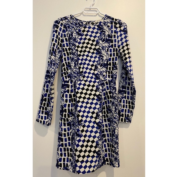 Everly Black and Blue Paisley Dress - Picture 1 of 4